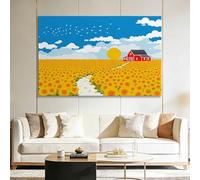 Genérico Cuadros Decoracion Salon Modernos flores de girasol cabaña 40x30cm Cuadro Decorativo con Lienzo para Pared, Cabecero Cama Dormitorio, Decoracion Comedor Pasillo Hogar