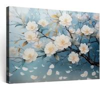 Genérico Cuadros Decoracion Salon Modernos, Marcos Laminas Decorativas Grandes, Lienzos Decorativos Oriental Chinoiserie Floral Árbol, Dormitorios Habitación Comedor Pasillos 90x60 cm