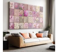 Genérico Cuadros Decoracion Salon Modernos Rompecabezas Floral Rosa 140x70cm Cuadro Decorativo con Lienzo para Pared, Cabecero Cama Dormitorio, Decoracion Comedor Pasillo Hogar