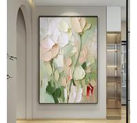 Genérico Cuadros Grandes Salon, Cuadro Moderno De Flores Sencillas En Lienzo, 100% Pintado A Mano Al Óleo, Original, Sin Marco, Vertical, Con Textura, Para Decoración Del Hogar, Sala De Estar, Do