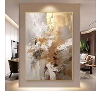 Genérico Cuadros Grandes Salon, Decoración De Pared De Arte Moderno Con Grafiti Dorado Pintado A Mano, Pintura Al Óleo Original Sin Marco, Textura Estética, Obra De Arte Para Sala De Estar Y Ofi