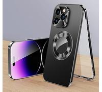 Genérico Cubiccredit Phone Case, Cubiccredit Double-Sided Magnetic Phone Case, Double-Sided Anti-Peep Glass Mobile Phone Electroplated Glass Case for iPhone (16,E-Anti-Peep)