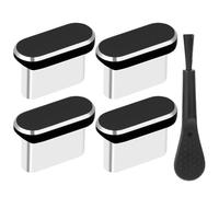 Generico Cubierta antipolvo para la puerta del cargador - Kit antipérdida de tipo C, cepillo de limpieza | Cubierta del puerto de carga PP 2.56in 4PCS Multifuncional 5 en 1 Enchufe para