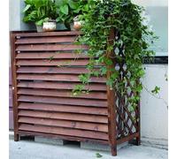 Genérico Cubierta de aire acondicionado, cubierta de madera for aire acondicionado, rejilla protectora duradera de madera maciza,for unidades de aire acondicionado, protección(110x50x85cm)