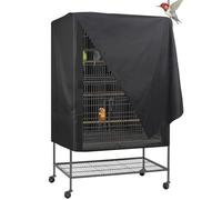 Genérico Cubierta de Jaula pájaros | Mascotas Tela Oxford Impermeable Ventible Buenas Noches Lavables Polvo Polvo Transpirable liviano Lavable en Negro para la Mascota cucatiel Canary Lovebird Pet