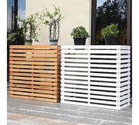 Genérico Cubierta de Madera para Aire Acondicionado de Exterior, Campana extractora con Rejilla, Soporte de Madera Maciza para Aire Acondicionado y Soporte para Plantas, protección Resistente a la in
