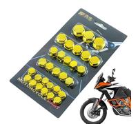 Genérico Cubierta de Tuerca de Motocicleta,Cubierta de Tornillo de Motocicleta de 5 Colores - 30 unids/Set Cubierta de Sombrero de Tornillo de a Prueba de Herrumbre, Piezas Decorativas de Estilo de