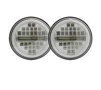 Genérico Cubierta Lente Faro Para 2004 Para Santana PS1 Faro 7 Pulgadas 2x LED Para Automóvil Hi/Low H4 Halo Angle Eyes DRL Juego Reparación Faro(60w Halo lightBlackB)