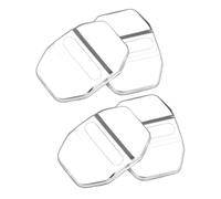 Genérico Cubierta para Pestillo de Puerta - Placa Seguridad Autoadhesiva Acero Inoxidable 4 Piezas | Cubierta De Placa Protectora De Pestillo | Para Vehículos Off Road Exteriores De