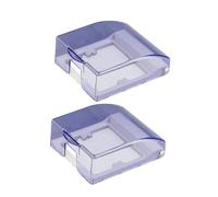 Genérico Cubierta Protectora para Enchufes 86 Tipo Carcasa Plástica Transparente Azul 2 Piezas Resistente a Salpicaduras para Baño y Áreas Húmedas
