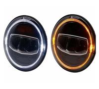 Genérico Cubierta Transparente Lente Faro Para Mazda Para Miata Coche Camión Y Más Motocicleta Faro Led 7 Pulgadas DRL Halo Luz Giro Ámbar(Two PCS)
