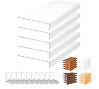 Genérico Cubiertas Blancas para estantes de Rejilla metálica de 23x9x2 Pulgadas, Almacenamiento Duradero para despensa y Armario, Clip de fijación de acrílico, organizadores Impermeables para Cocina