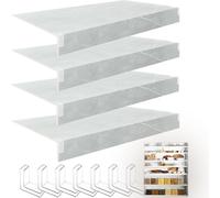Genérico Cubiertas de Alambre Premium para estantes - Paquete de 4 para organización de Cocina y despensa, 40,6 cm de Ancho x 96,5 cm de Largo, Tela Plateada Duradera para armarios, Protege y Oculta