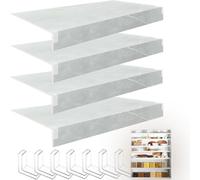 Genérico Cubiertas para estantes de Rejilla metálica - 4 Piezas Plateadas para organización de despensa y Armario, 30,5 cm de Ancho x 96,5 cm de Largo - Soluciones de Almacenamiento duraderas de Made