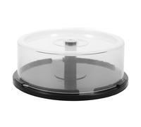 Genérico Cubo de Almacenamiento de Discos DVD Vacío de Plástico para 25 Discos, Caja Transparente con Eje Negro, Soporte Portátil para CD y Estuche Organizador Multifuncional