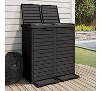 Genérico Cubo de Basura de Exterior Polipropileno Negro 78x41x86 cm,Casa y jardín,Productos del hogar,Contenedores de residuos,Cubos de la Basura y papeleras,Negro,11.1 KG,364173