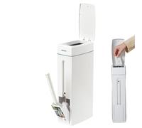 Genérico Cubo De Basura Para Baño Con Escobilla Que Ahorra Espacio | Diseño Moderno Y Delgado: Accesorios Esenciales Para El Baño, De Basura Compacto Para Espacios Pequeños