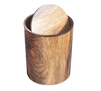 Genérico Cubo De Basura Retro Con Tapa Abatible | Cubo Basura Cocina Textura Madera,Basurero Para Debajo Del Mostrador Garaje Oficinas Baño Cocina Dormitorio