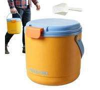Genérico Cubo De Hielo Pequeño - Contenedor 2 en 1 con Tapa y 2 Bandejas - Hacedor de Hielo para Congelador | para Bar, Vino, Cóctel, Bebidas, Camping, Picnic Y Uso Exterior
