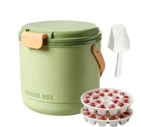 Genérico Cubo De Hielo Pequeño | Contenedor 2 en 1 con Tapa y 2 Bandejas,Recipiente De Hielo Apto para El Congelador - para Bar De Casa, Vino, Cóctel, Bebidas, Camping, Picnic, Aire Libre Y Barbacoa