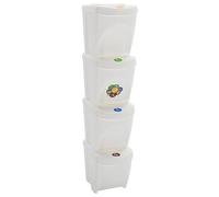 Genérico Cubos de Basura apilables 4 uds Polipropileno 100 L,Casa y jardín,Productos del hogar,Contenedores de residuos,Cubos de la Basura y papeleras,3.79 KG,152201