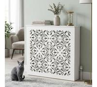Genérico Cubre Radiadores, Mueble Protector para Radiador de WPC, Diseño Moderno con Rejilla y Estante Superior, Estructura de Espiga y Mortaja, Negro, 78x19x82 cm(Blanca,W82 x H61 x D16 CM)