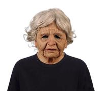 Genérico Cubre rostro viejo realista | Máscara Realista De Anciano De Látex Para Fiestas,Casco ajustable terror fiesta Navidad casa encantada carnaval