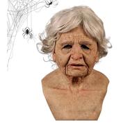 Genérico Cubre rostro viejo realista | Máscara Realista De Anciano De Látex Para Fiestas,Casco ajustable terror fiesta Navidad casa encantada carnaval
