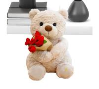 Genérico Cuddly Bear Stuffed Toy - Flower Plush Pillow Doll, Ultra Soft Hugging Companion, Cute Home Accent Ornament | Heartwarming Present Idea For Ladies Children Holiday Sofa Bedroom Vehicle Decor