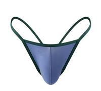 Genérico Cuecas Homem Algodão - Ropa Interior clásica para Hombre Tanga Individual de Cintura Baja a la Moda Tanga sin Costuras de Seda Helada Transpirable de Secado rápido Sexy de Verano (Blue XL)