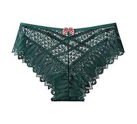 Genérico Cuecas Mulher Algodão Bragas de Encaje Transparente para Mujer con Detalle de Espalda en T y Corte a Media Cintura (Green, M)