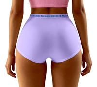 Genérico Cuecas Mulher AlgodãoBragas de Mujer con Estampado Floral para San Valentín Bikinis Elásticas Cómodas Uso Diario Hipster Transpirables (Purple, XL)