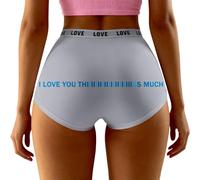 Genérico Cuecas Mulher AlgodãoBragas de Mujer con Estampado Floral para San Valentín Ropa Interior Cómoda Elástica y Transpirable para Uso Diario (Grey, M)