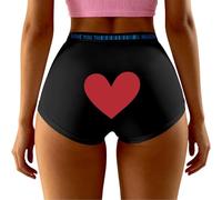 Genérico Cuecas Mulher AlgodãoBragas Hipster de Algodón con Estampado Floral para San Valentín Cómodas y Transpirables para Uso Diario (Black, XL)