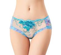 Genérico Cuecas Mulher AlgodãoBragas Transparentes de Encaje para Mujer con Tiro Bajo Malla Cómoda y Elástica para Uso Diario (Blue, XXL)