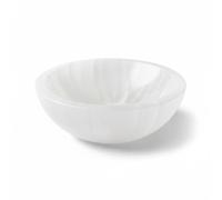 Genérico Cuenco de cristal de selenita natural, redondo, cuenco decorativo de cuarzo tallado a mano para la decoración del hogar. (10 Cm)