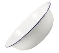 Genérico Cuenco Esmaltado Vintage 32 CM para Baño y Cocina, Multiusos Borde Azul, Adecuado para Lavado de Pies, Manos y Preparación de Alimentos