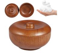 Genérico Cuenco Para Crema De Afeitar | Bol De Madera Con Tapa | Recipiente Hermético para Crema de Afeitar | Para Aseo Personal Viaje Baño Ducha Hotel Peluquería