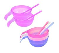Genérico Cuencos de Plástico con Palo Portátil y Fácil de Llevar Juego de 5 Color Aleatorio para Faciales Adecuado para y Cuidado Cosmético en Mujeres y