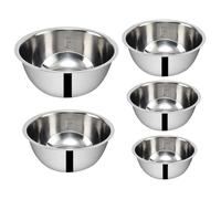Genérico Cuencos Mezcladores de Acero Inoxidable,Juego De 5 Piezas Para Preparar Comidas Y Sazonar | Contenedores Para Servir Y Almacenar Fruta - Para Hogar Restaurante Camping Picnic