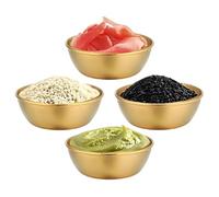 Generico Cuencos para salsas de metal - 4 piezas redondas de acero inoxidable - Mini platos y cuencos para salsas de cocina 8,4 cm - para aperitivos, salsas de tomate, mermelada, restaurantes