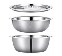 Genérico Cuencos ralladores - triturador Cuenco de acero inoxidable de 24 cm, bandeja de que ahorra espacio | Fregadero de cocina de acero inoxidable, cuenco versátil para para ensalada, compa