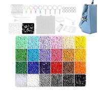 Generico Cuentas de fusión - PP | Kit Creativo Colorido | Disponible en 24, 48, 72, 96 | Juego de Bricolaje para niños y Adultos Joyas decoración Escuela casa Uso Diario