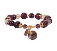 Generico Cuentas de madera para pulseras Designer Natural Amethyst Chain Irregular Zircon Necklace Colgantes de Plata 925, Talla única, Cristal artificial, No es una piedra preciosa