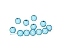 Genérico Cuentas de Perla de 4/6/8/10/12/14 mm con Brillo Satinado, imitación perlada, teñidas, Redondas, de Vidrio, espaciadoras Sueltas for fabricación de Joyas.(Sky Blue,6mm x 50Pcs)