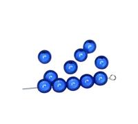 Genérico Cuentas de Perla de 4/6/8/10/12/14 mm con Brillo Satinado, imitación perlada, teñidas, Redondas, de Vidrio, espaciadoras Sueltas for fabricación de Joyas.(Blue,8mm x 30Pcs)