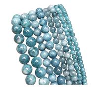 Genérico Cuentas de Piedra Natural Azul Oscuro, Redondas, Sueltas, espaciadoras for Hacer Joyas, 4/6/8/10/12 mm, Pulseras Hechas a Mano.(Blue Chalcedony,8mm(App 46pc)