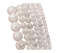 Genérico Cuentas de Piedra Natural Azul Oscuro, Redondas, Sueltas, espaciadoras for Hacer Joyas, 4/6/8/10/12 mm, Pulseras Hechas a Mano.(Snow Cracked Crystal,8mm(App 46pc)