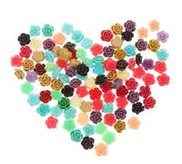 Genérico Cuentas de Resina Diseño de Rosa, 100 Piezas Mezcla Colores 13 Mm, para Fabricación de Pulseras, Collares y Pendientes Diy, Materiales para Manualidades y Joyería Color Aleatorio