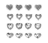 Genérico Cuentas Espaciadoras para Hacer Pulseras DIY de Metal en Forma de Corazón 100 Buen Brillo y Resistencia Varios estilos Ideales para Manualidades y Bisutería Varios estilos